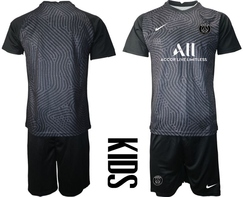 Cheap Youth 2020-2021 club Paris St German black goalkeeper Soccer Jerseys